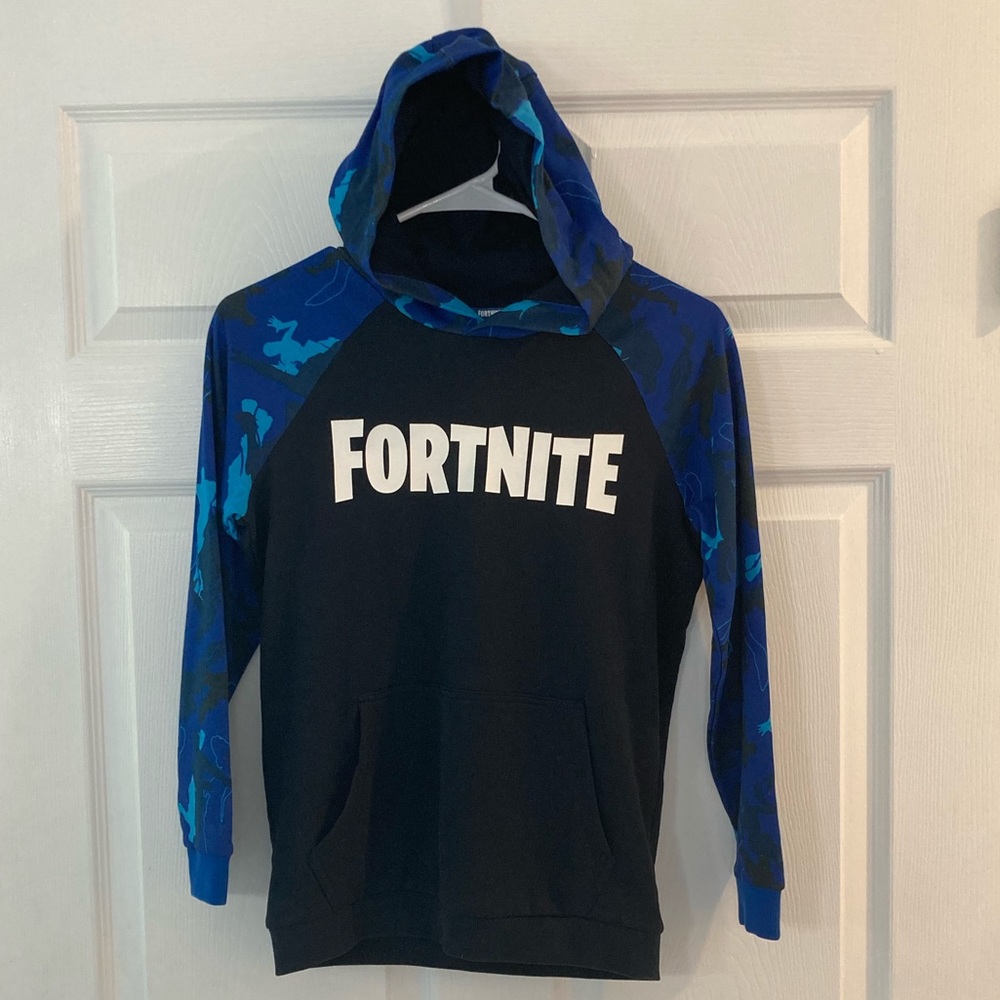 Fortnite Hoodie, kids’ medium, blue, black, white